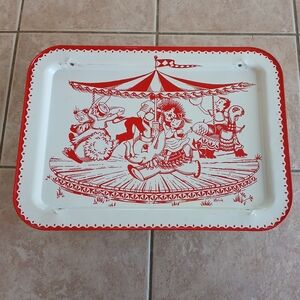 Vintage 60's Carnival Marry Go Round Lavada Kids Metal TV Tray Lap Tray